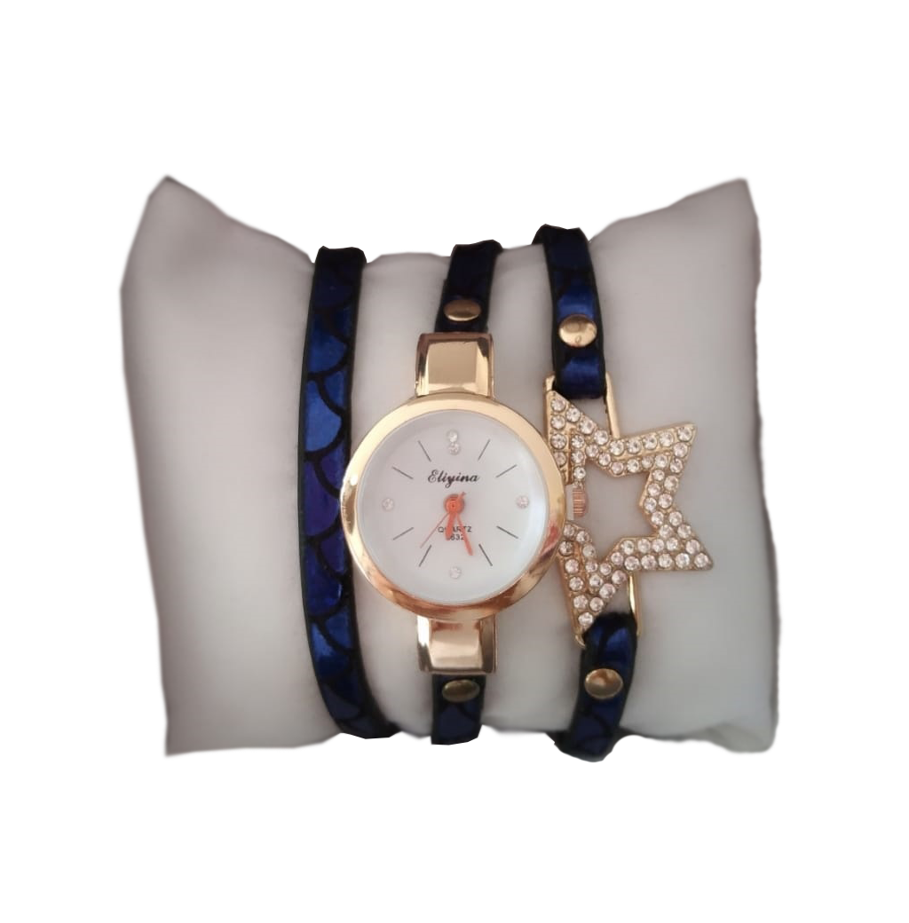 Reloj Pulsera de Damas - Azul y Negro